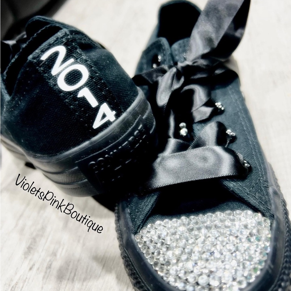 Custom date converse for men or women bling Swarovski converse